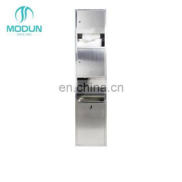 304 sus 3 function combination of hand dryer paper towel waste bin