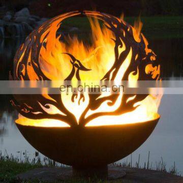 Outdoor garden custom design metal fire pot fire ball