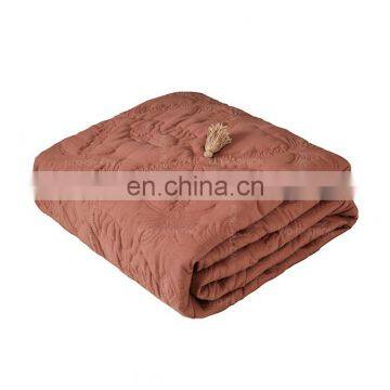 90gsm Microfiber Fabric Quilted Bedding Set Tassel Duvet Cover Set photo-6