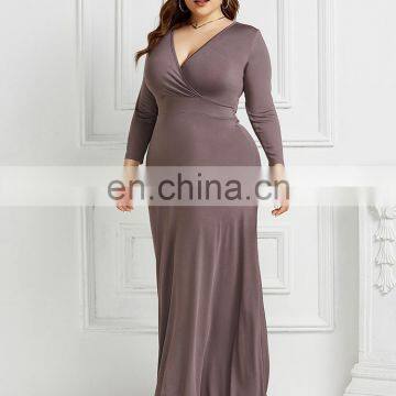 Plus Size Long Dress Wish Skirt Ebay Amazon Women PSexy Fashion Solid Color Arty Maxi Dress photo-4