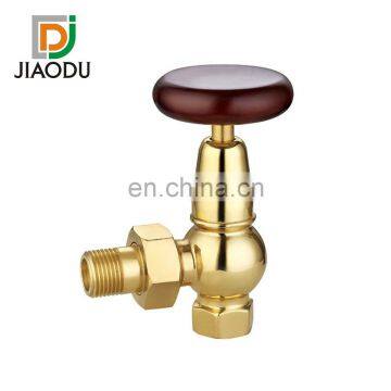 227-J 1/2" 15mm Brass Thermostatic Wooden Retro Radiator Valve for Underfloor Heating System photo-4