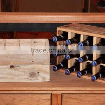 Rustic Stain Color 12 Bottles Solid Wooden Beer Crate With Handle