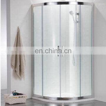 Simple Corner Hinge Glass Shower Cabin Curved Tempered Glass Shower Door