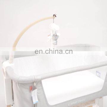 Multifunction foldable wood baby cot bed luxury baby crib attaches to parents bed