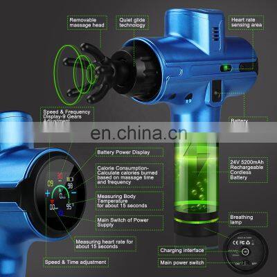 Brushless Motor Percussion Vibrator Tissue Lcd Screen Sports Custom Logo Private Label Booster Body Best Massage Gun photo-2