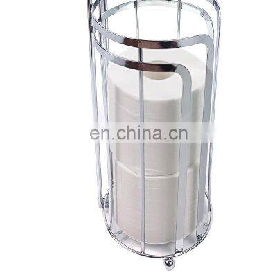 Hotel Bathroom Nordic Modern Free Standing Paper Holder Metal Stand Rack Paper Towel Toilet Roll Tissue Holder photo-3