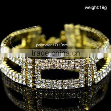 2015 Hot sale square fom Bracelet Pulsera para damas full diamond caballero Compromismo de mejor precio