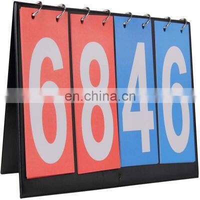 4-Digit Scoreboard Sports Referee Soccer Coach Score Board for Basketball Football Badminton Volleyball Table Tennis Equipment