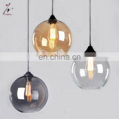 Vintage Industrial Glass Shade Loft Pendant Light E27 Retro Indoor Lighting
