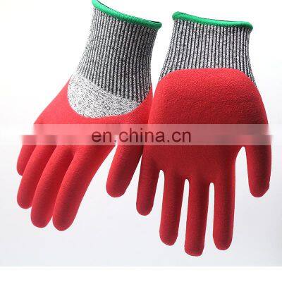 CE Nitrile Full Dipping Anti-cut Gloves Level 5 Nitrile Coated Anti Cut Gloves Cut Resistant Gloves