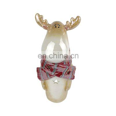 New Factory handmade christmas ceramic table art crafts handicraft reindeer decoration