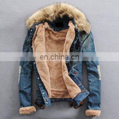 Wholesale Customization Men's Denim Jacket Casual and Comfortable Loose Long Sleeve Movement Hooded Fashionable Jacket photo-3