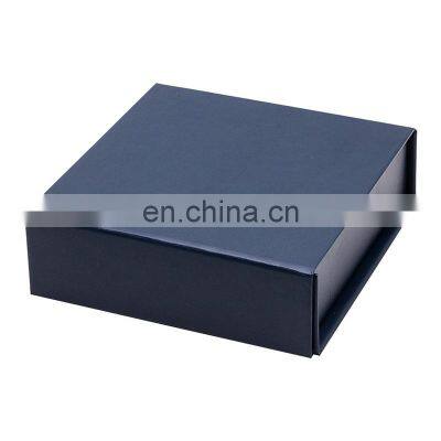 Luxury small rigid navy blue magnetic lid gift box packaging for small product wrapping