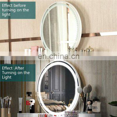 Girls Vanity Dressing Table With Large Round Led Lighted Mirror for Kids Girl photo-5