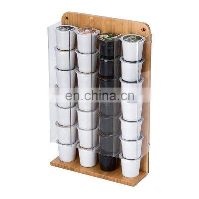 Acrylic & Bamboo storage coffee capsule holders for office coffee capsule holder