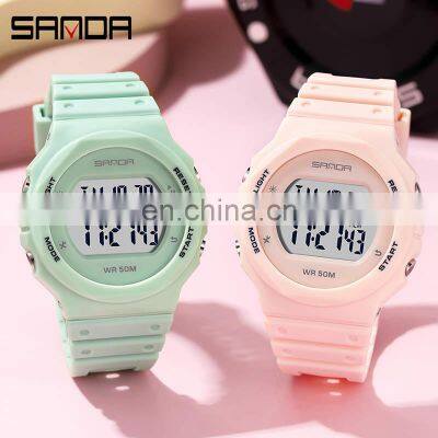 SANDA 6069 Women Watches LED Electronic Digital Waterproof Ladies Clock Female Wristwatch Watch Women Brand photo-3