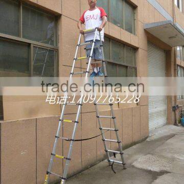 Double Sided A frame Aluminium Telescopic Ladder 3.2m+3.2m