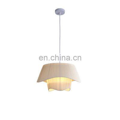 New French Medieval LED Pendant Light For Living Room Bedroom Clothing Store Simple Creative Cream Wind Fabric Hanging Lamp