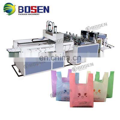 Biodegradable Cloth Patch Carry paper Polythene Garbage T-Shirt Shopping Plastic Bag Making Machine Price