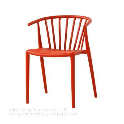 Colorful Hollow Durable PP Semi-enclosed Backrest Dining Chair DC-N38