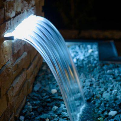 Acrylic Water Wall Blade Curtain Feature Sheer Descent Stainless Steel Fountain Cascade Outdoor Swimming Pool Waterfall photo-6