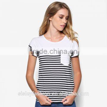 2016 fashion women new arrival t shirt stripe for girls TS098