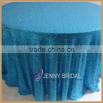 SQN64#10 Ocean Blue Sequin 132" round table cloth for party wedding decoration