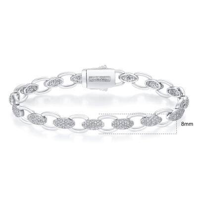 18K Plated Cuban Bracelet 5A Grade Zircon Simple Luxury Jewelry For Girlfriends Lovers Christmas Valentine Birthday Gift photo-3