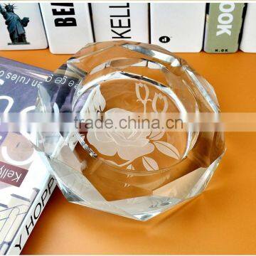 Luxury clear rose crystal ashtray