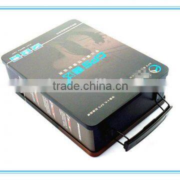 GPS tin packing box tin box with handle metal box