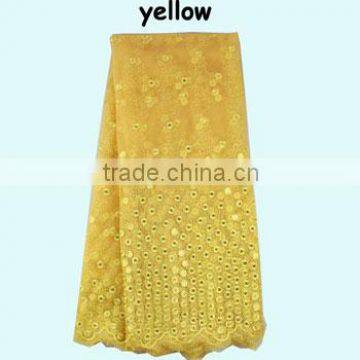 Beautiful french net lace fabric FL008 high quality yellow