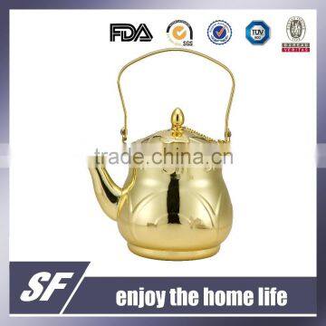 1.1 L Top Handle And Gold Color Arabian Stainless Steel Tea Kettle/Tea Pot(SW-715 G)