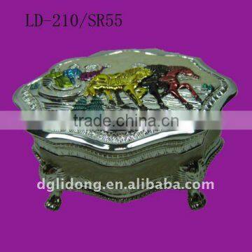 Promotion New Design Colored Silver Shiny Metal Ring Box