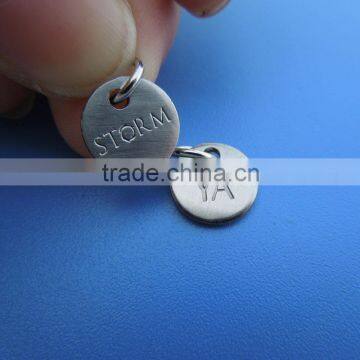 Silver Bag Accessory Engraved Recessed Brushed Metal Jewelry Charms