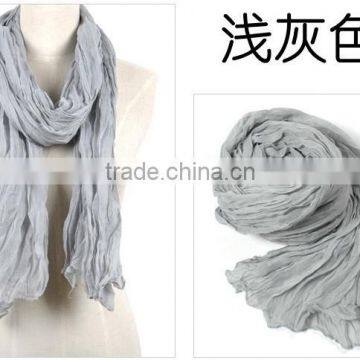 Cheap Voile Polyester Solid Color Lady Scarf photo-5