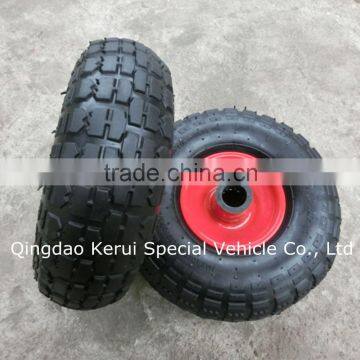 China Pneumatic rubber wheel 3.00-4 for wheelbarrow go cart rubber wheel