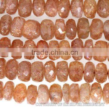 sunstone beads wholesale,strands of gemstone beads,faceted rondelle beads