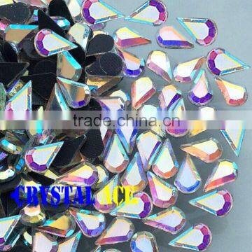 Waterdrop Crystal AB DMC Hotfix Rhinestones, MC Crystal Rhinestone Hotfix, Hot Fix Irregular Shape Rhinestone for wedding dress