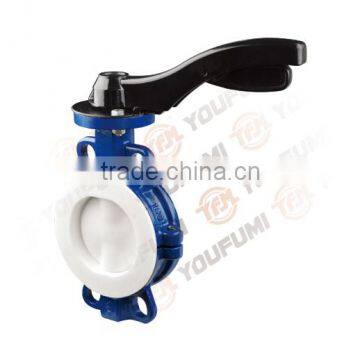 Wafer Lined PTFE Butterfly Valve for Chemical ANSI