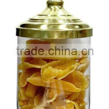 Glass Spice Jar With Brass Cover SK1525