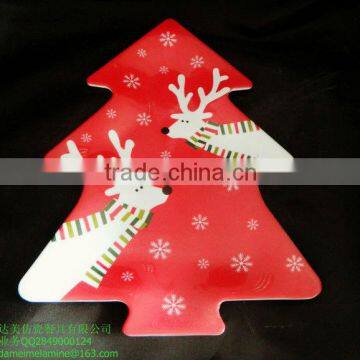 Plastic melamine christmas tree shape small trays