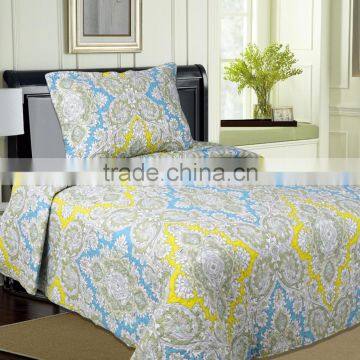 Quilts pujiang factory Rotary printed quilts bedding sets quilts bed sheets made in China