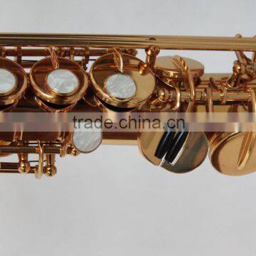 High Grade Bb Key Dark Gold Lacquer Straight Soprano Saxophone With G Key photo-3