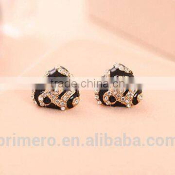 Fashion Leopard Print Crystal Triangle Square Gold Stud Earrings For Women Fancy Design photo-5