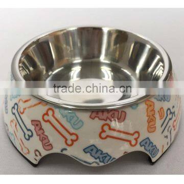 Bone print design melamine dog food bowl