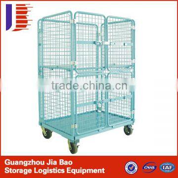 Industrial Transportation Moving Roller Container Wire Mesh Trolley