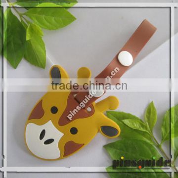 Factory Creative Giraffe Head Shape 3D Customized Plastic Luggage Tag For Africa Travel Souvenir