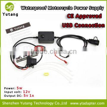 DC 12v output 5v 1A/2A Waterproof Phone Power Supply for Motorbike