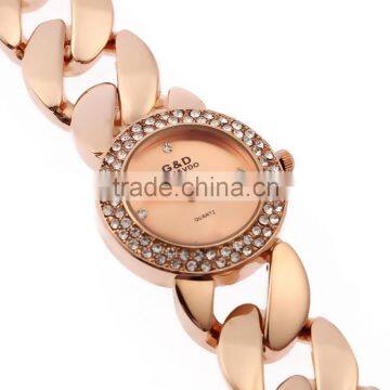 Women's Stainless Steel Petite Rose Gold-Tone Chain Watch photo-4