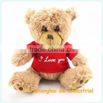 15cm sitting height valentine bear with i love you T-shirt